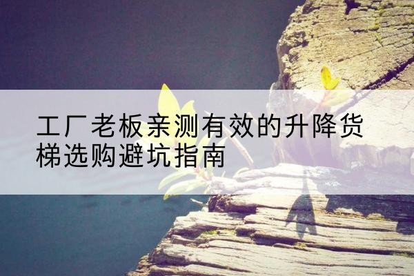 兰坪升降货梯怎么选-工厂老板亲测有效的升降货梯选购避坑指南