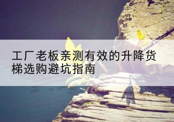 兰坪升降货梯怎么选-工厂老板亲测有效的升降货梯选购避坑指南